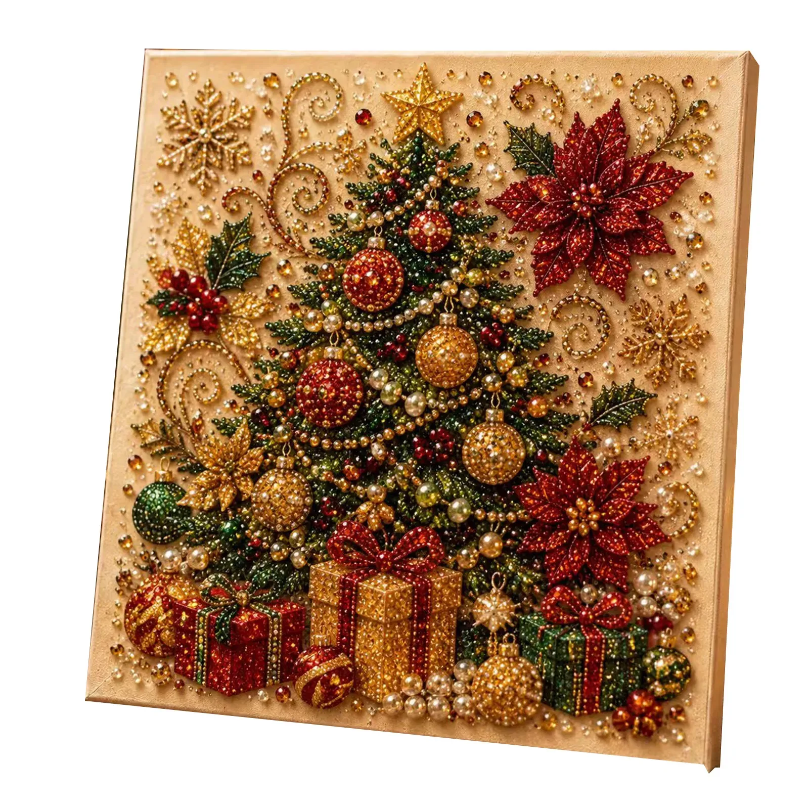 Christmas Pearl Diamond Painting Kit with Frame, Style B (3-Pack)